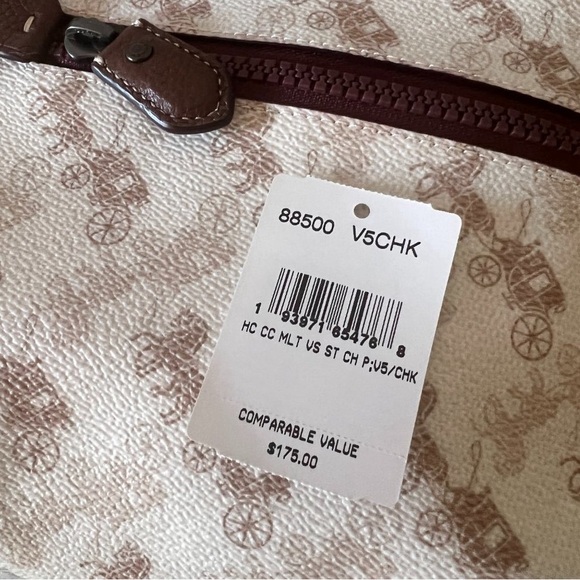 COACH Field Tote with Varsity Stripe(Including matching Charlie Pouch) - Picture 12 of 12